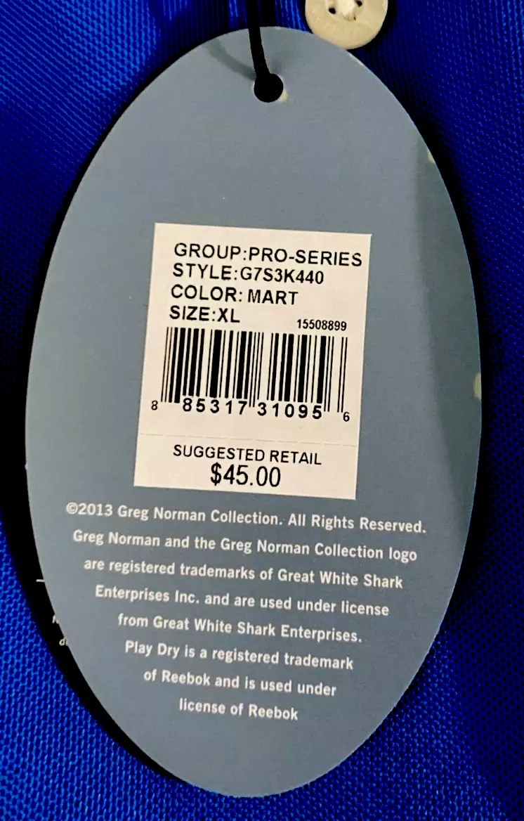 DAUPHIN HIGHLANDS POLO BLUE SHIRT SIZE XL GREG NORMAN NWT