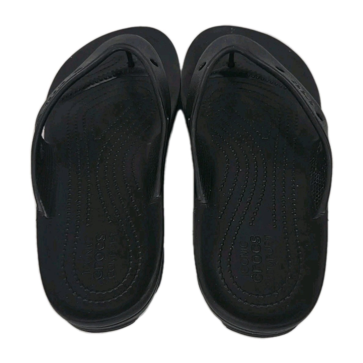 Crocs Baya II Flip Flop Sandals Black Thongs Iconic Comfort Shoes Womens Size 11