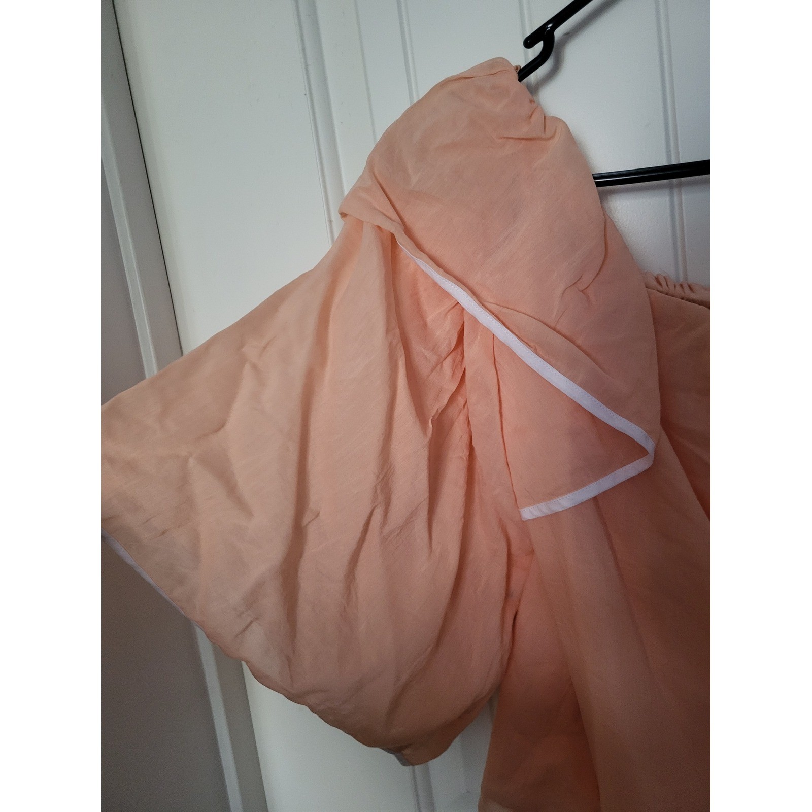 1. STATE Blouse Womens S Apricot Off-the-Shoulder Tiered Ruffle Sleeve NWT