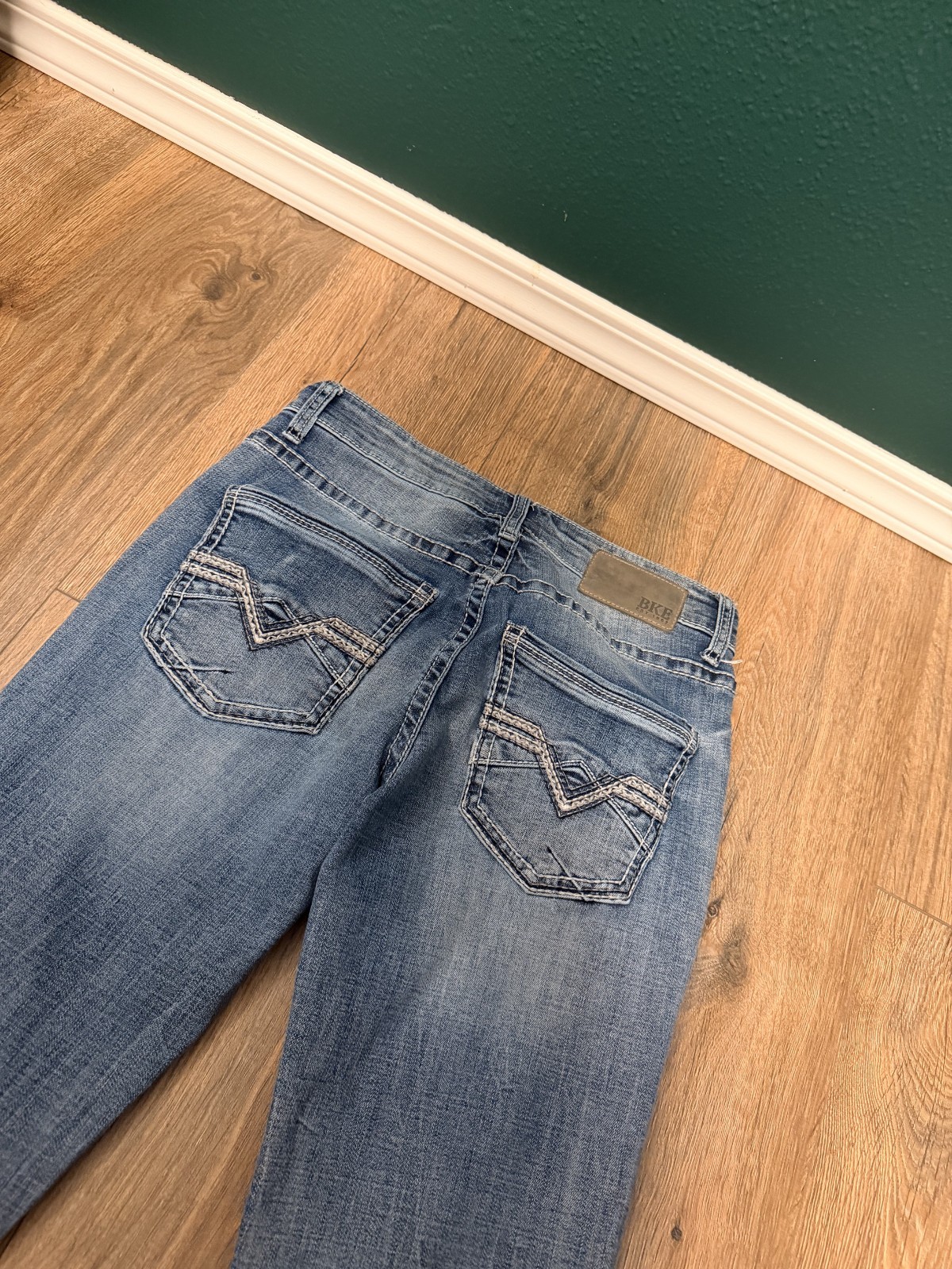 BKE Alec Jeans Mens 29 x 36 Blue Light Wash Straight Stretch Denim