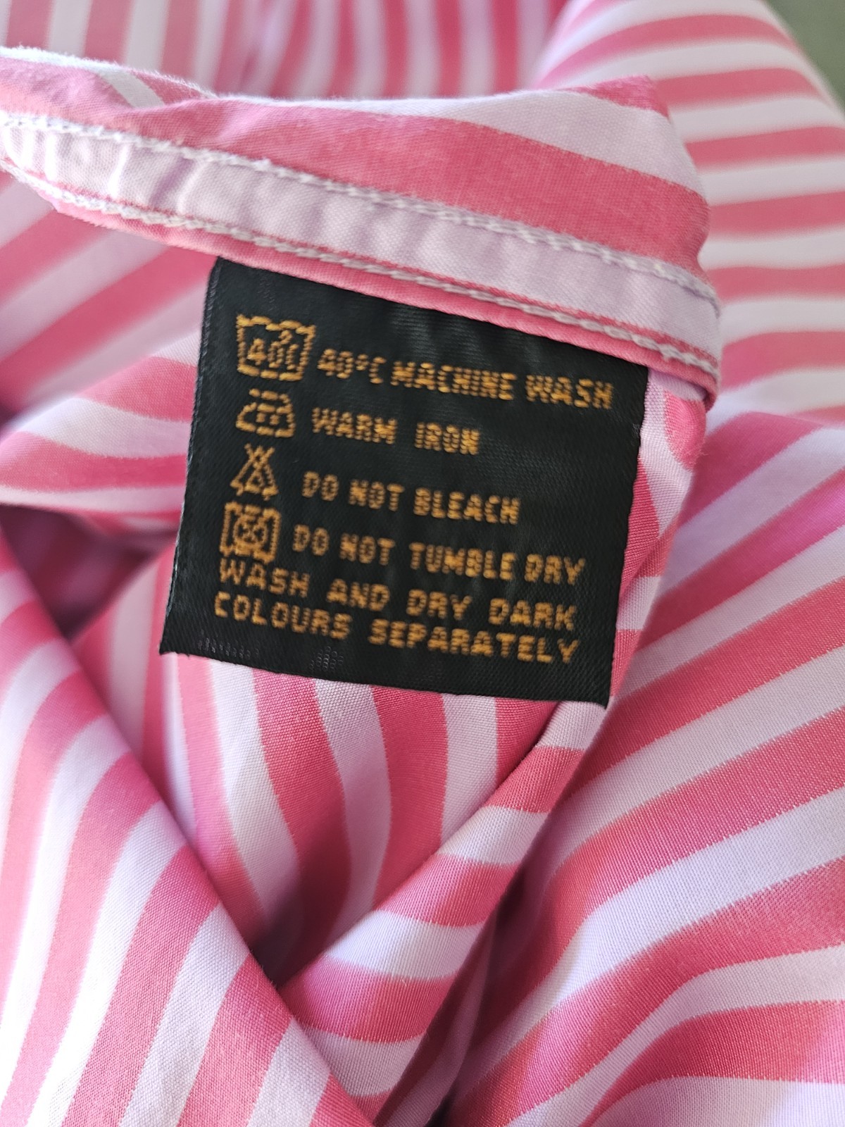 Simon Carter Stripe Shirt Size 16.5″ Slim Fit Luxurious Fabric Cotton Pink Lilac