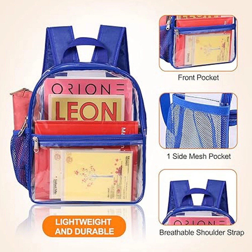 Clear Backpack – Stadium Approved Transparent Design Waterproof Bag 12×6×12 inch