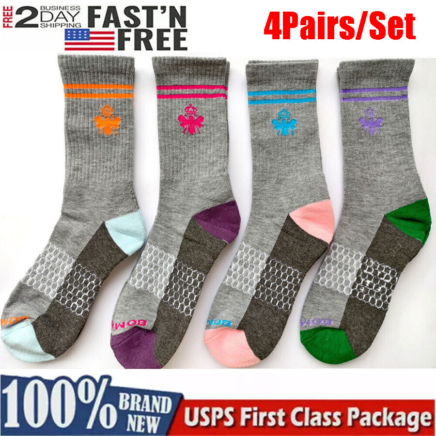 4 pairs Bombas Women’s Solid Honeycomb Calf socks – Size Medium 8-10.5 4 colors