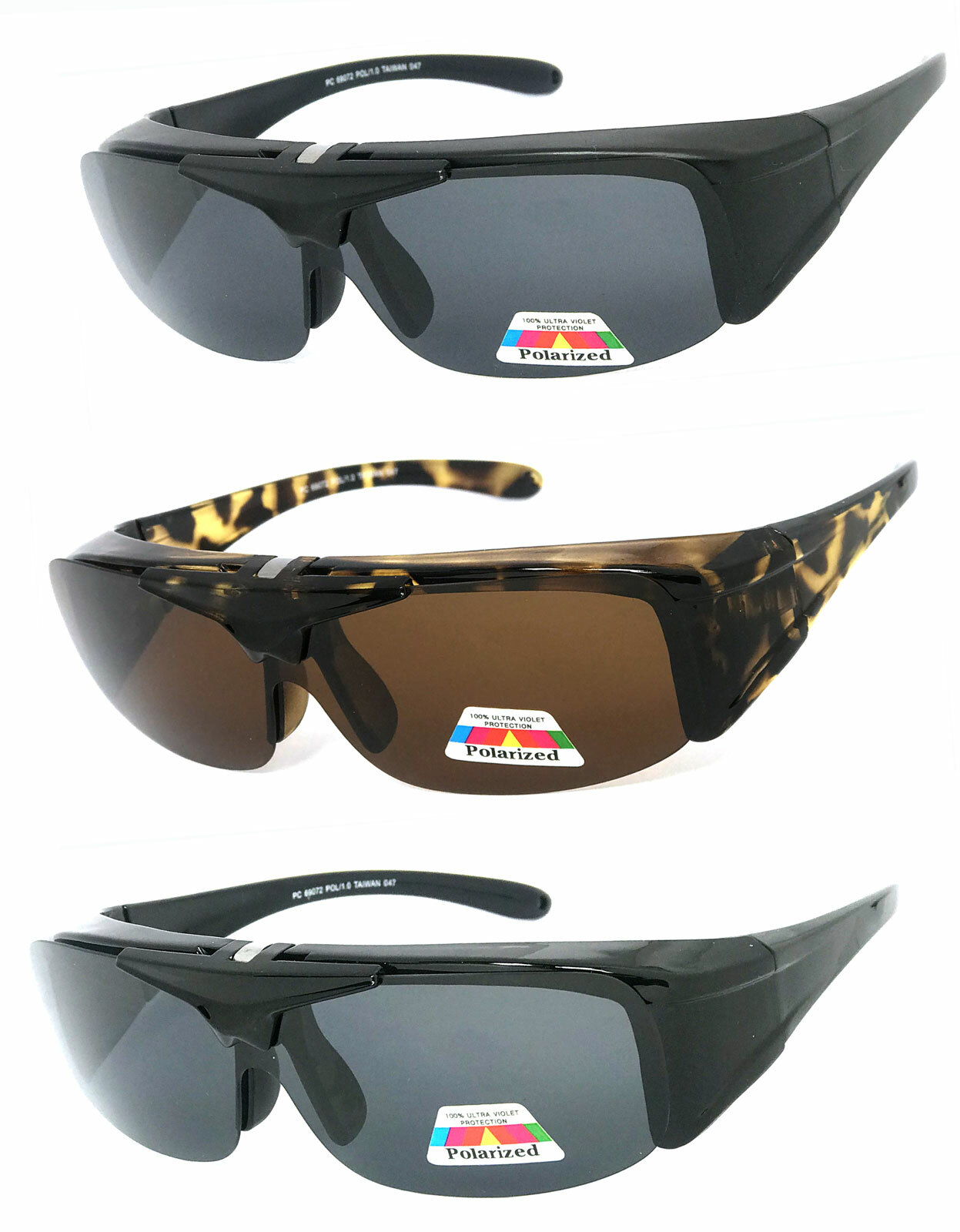 Flip Up Fit Over Sunglasses Polarized Lens Over PRESCRIPTION GLASSES UV400