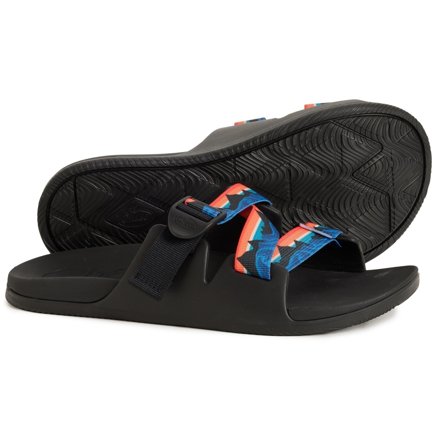 NEW Chaco Chillos Black Mens Sandals – Slides | 10M | Black/Mountain | $60.00