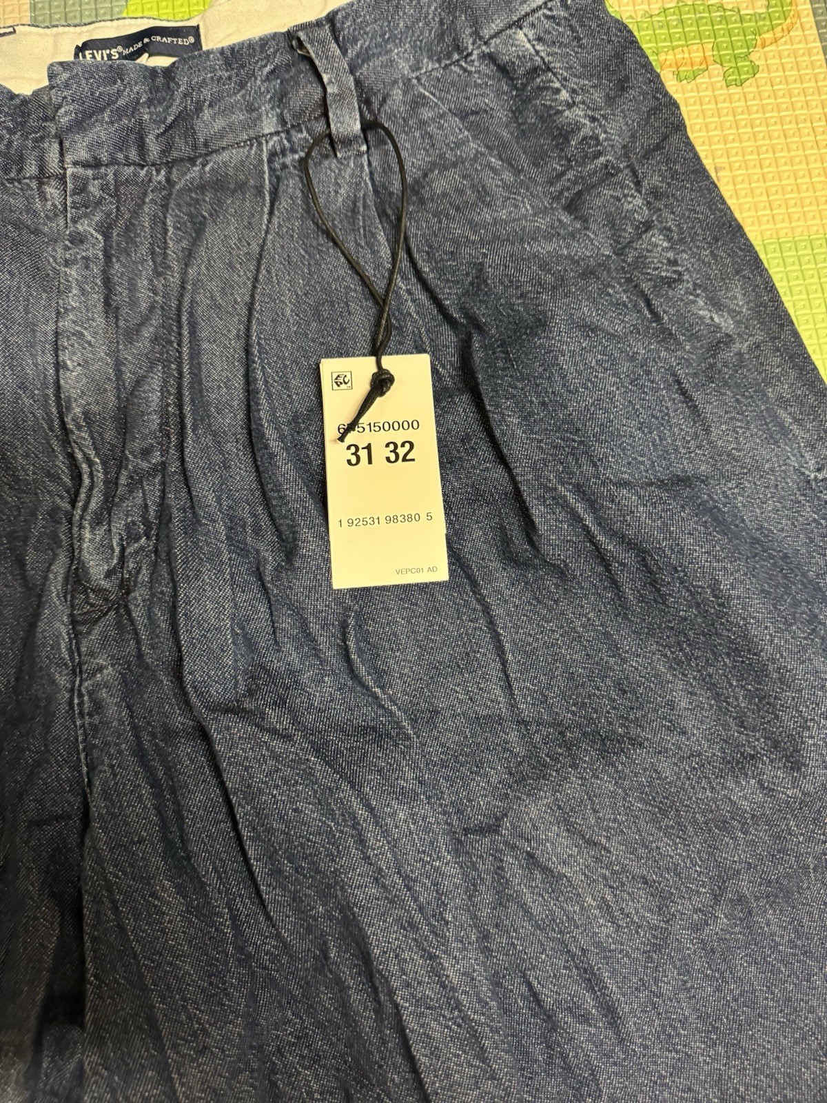 Levi’s Made & Crafted Baggy Trouser Mens Sz 31×32 Dark Blue Denim Jeans NEW $168