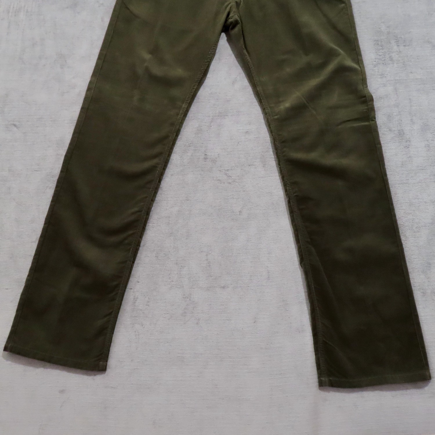 Mens Faconnable 5 Pocket Pants 36R Green Corduroy Cotton Straight Leg 36×33.5