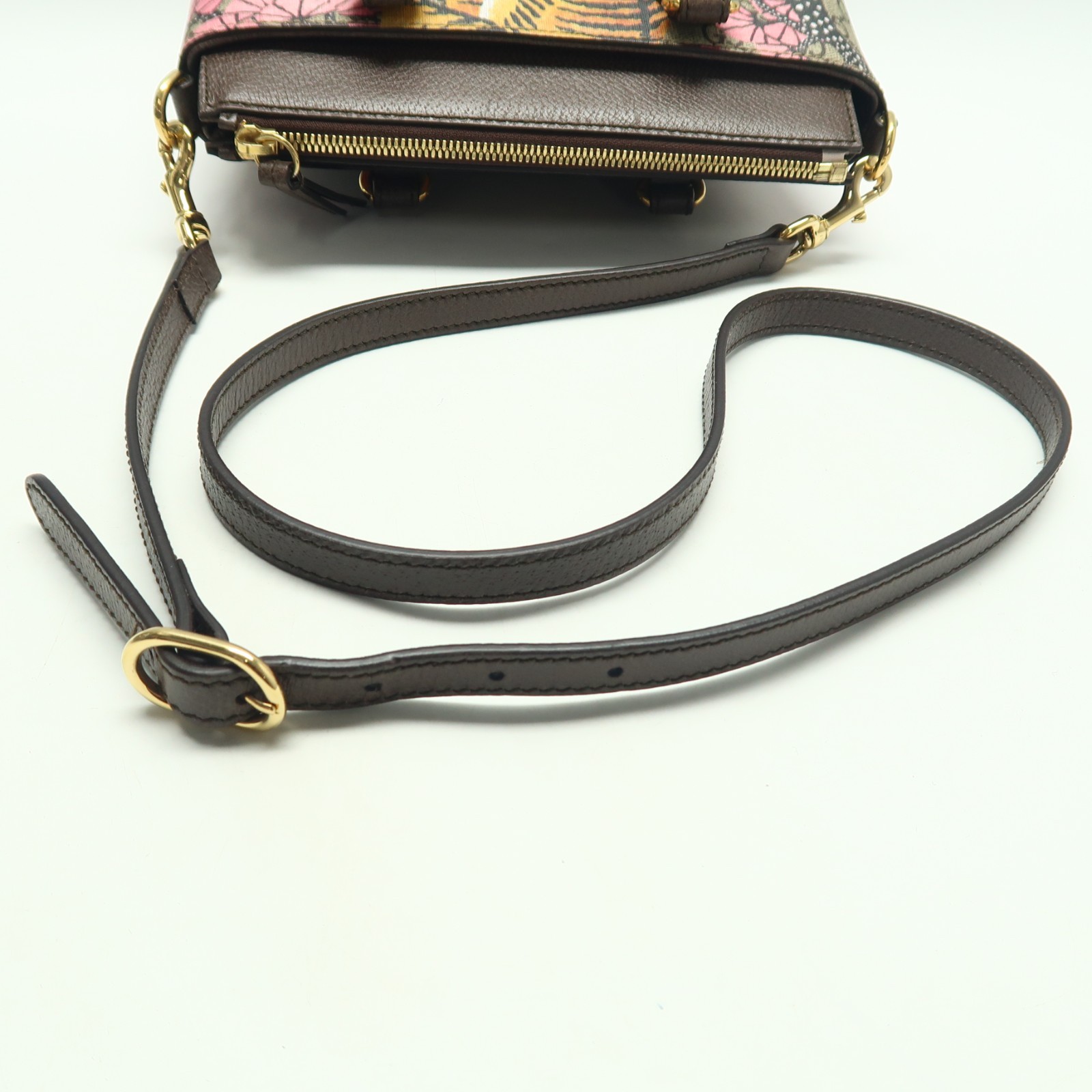 Gucci Blooms Brown GG Bengal Tiger Canvas Satchel T10400162