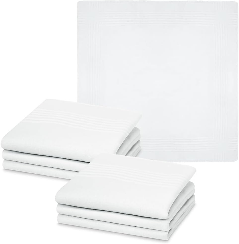 Men’s Handkerchiefs Cotton Hankerchiefs White Machine Wash Pocket Squares