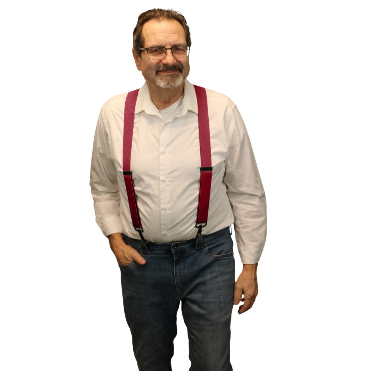 Men’s Suspenders – Various Colors, X Style Belt Loop Trigger Snap, USA Made