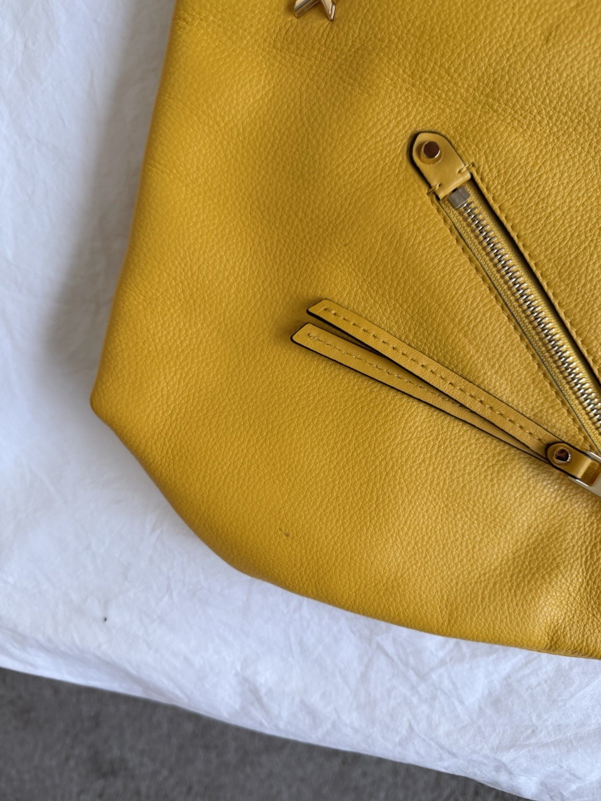 Michael Kors Yellow Large Shoulder Bag Zip Closure w/ Dust Bag