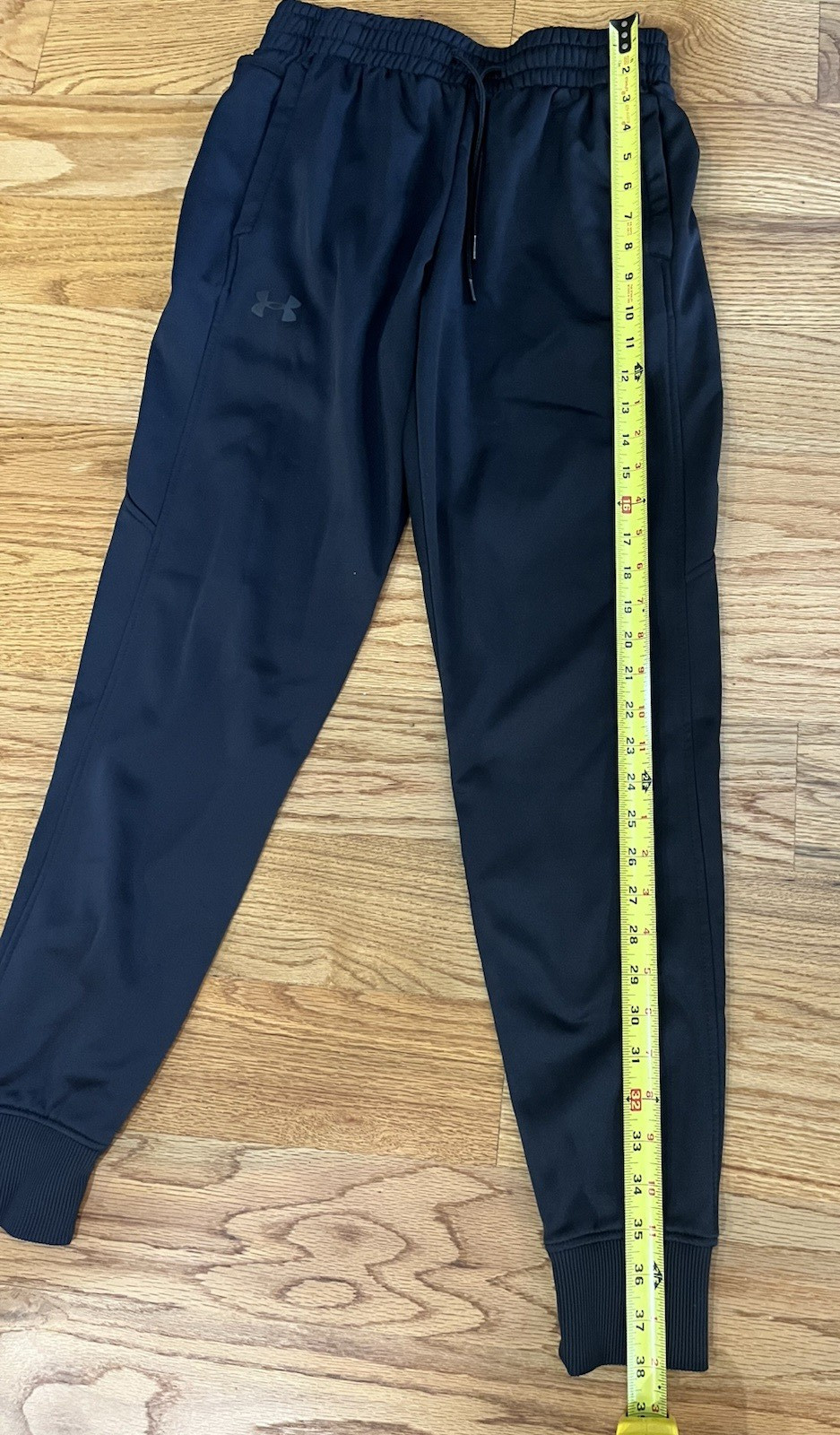 Under Armour Black Mens M Joggers, Tricot Loose Fit Tapered Leg Lined Sweatpants