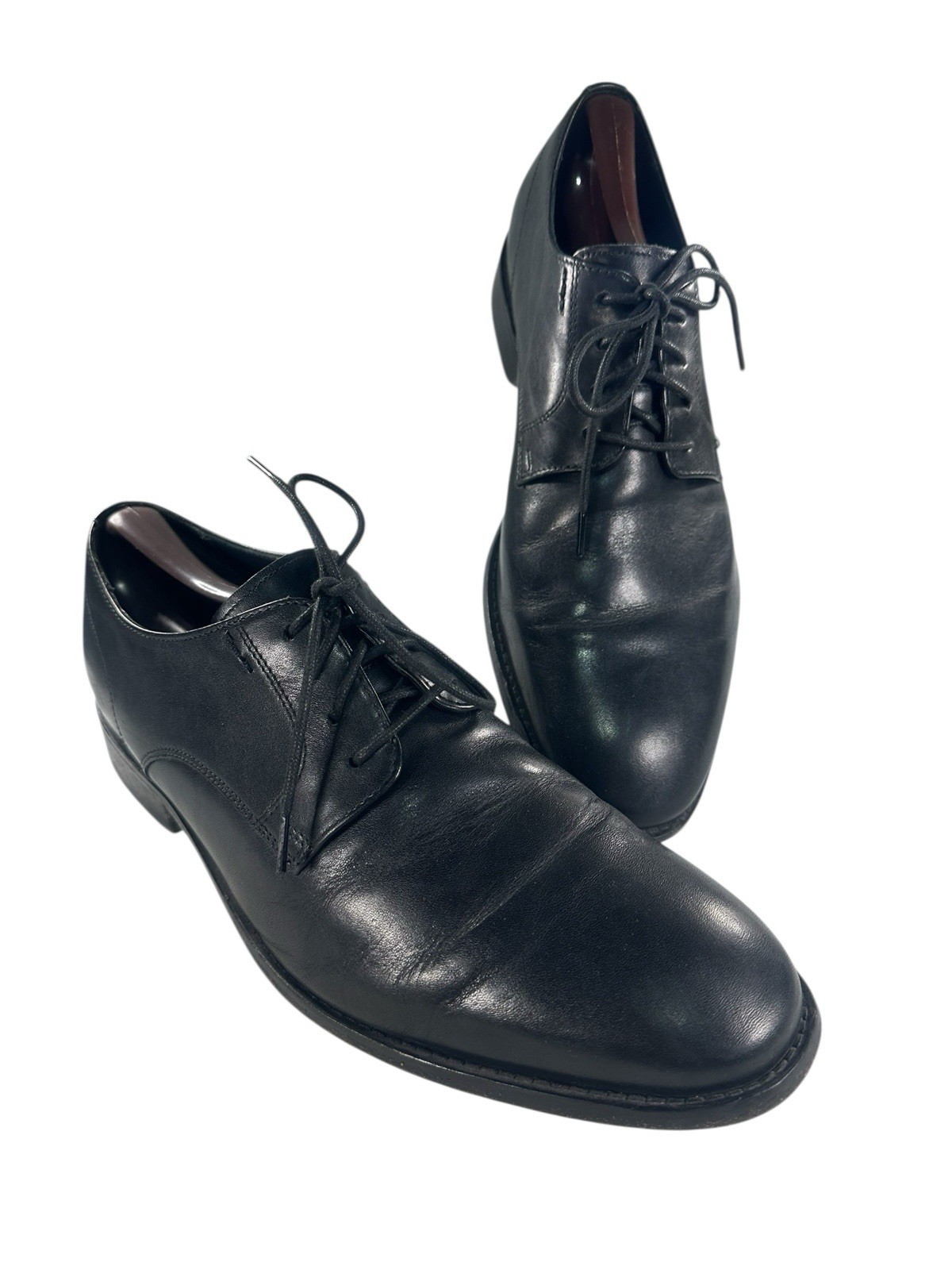 Bostonian Commonwealth Mens Size 9 Wide Black Leather Dress Derby Shoes