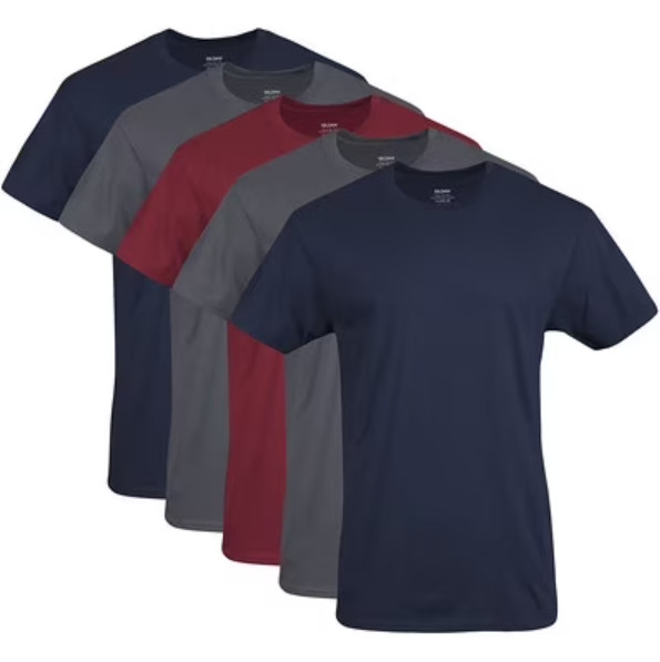 Gildan Adult Men’s Short Sleeve Crew-Neck Assorted Color T-Shirt 5-Pack S-2XL