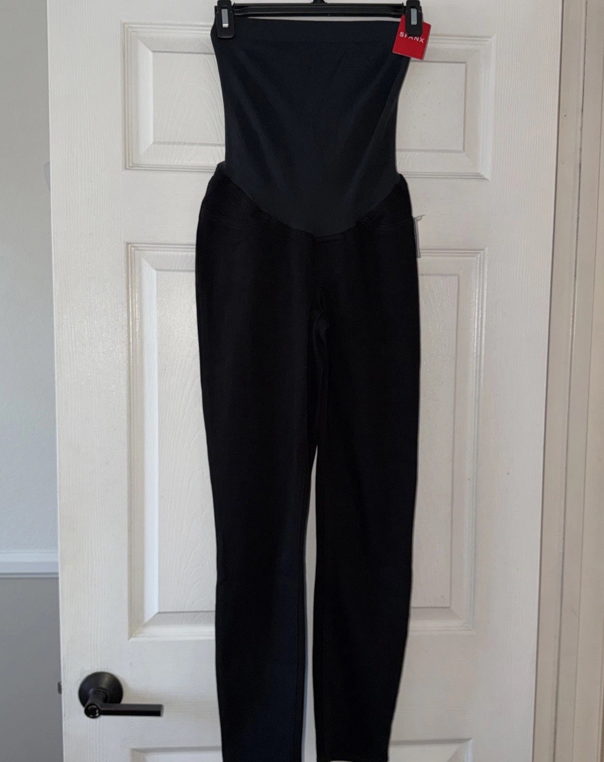 NWT SPANX Mama Ankle Jean-Ish Maternity Legging Black Twill Stretch Pant $110 M