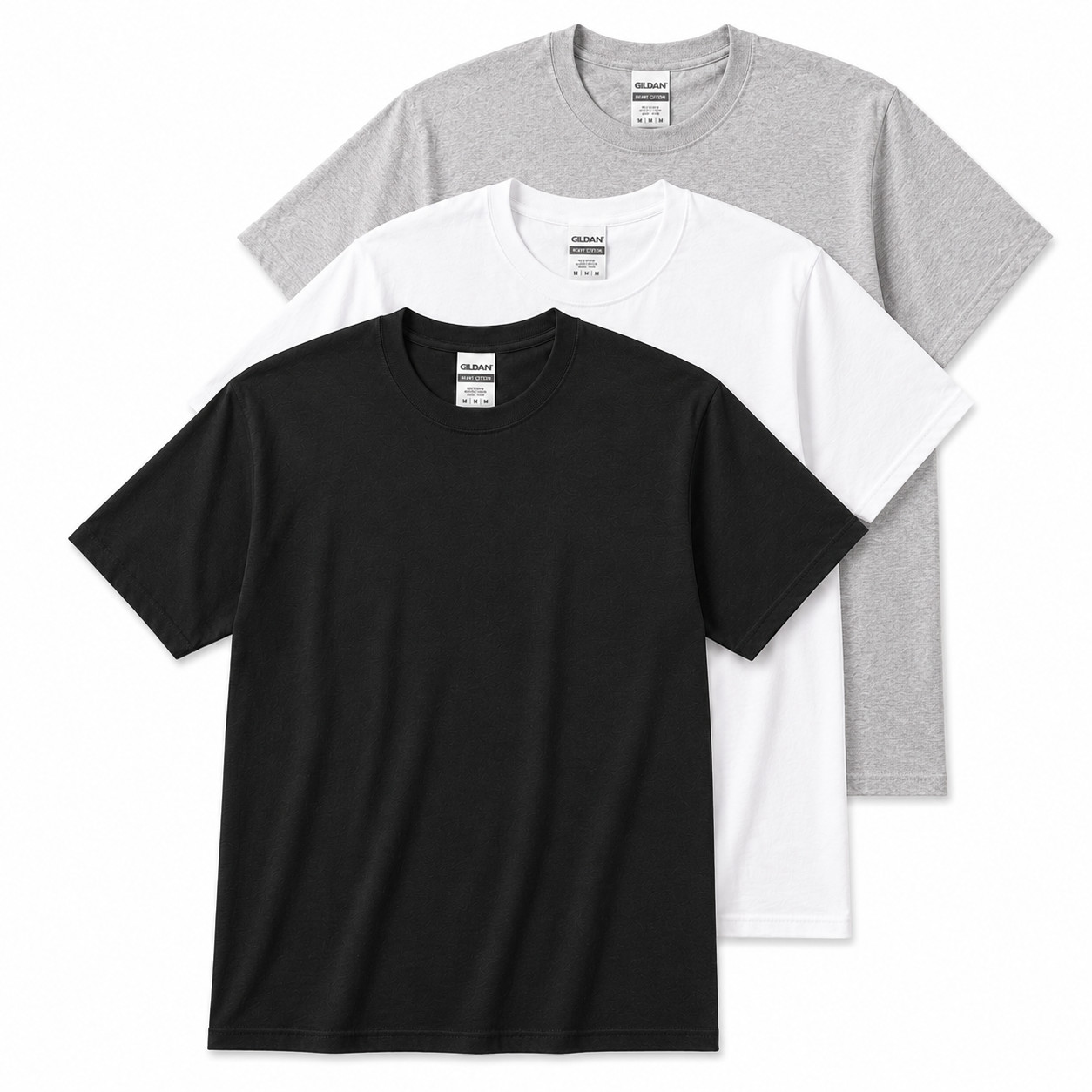 Gildan Heavy Cotton 5000 T-Shirt 3 & 5 Pack Men’s Plain Crew Neck Cotton Tee