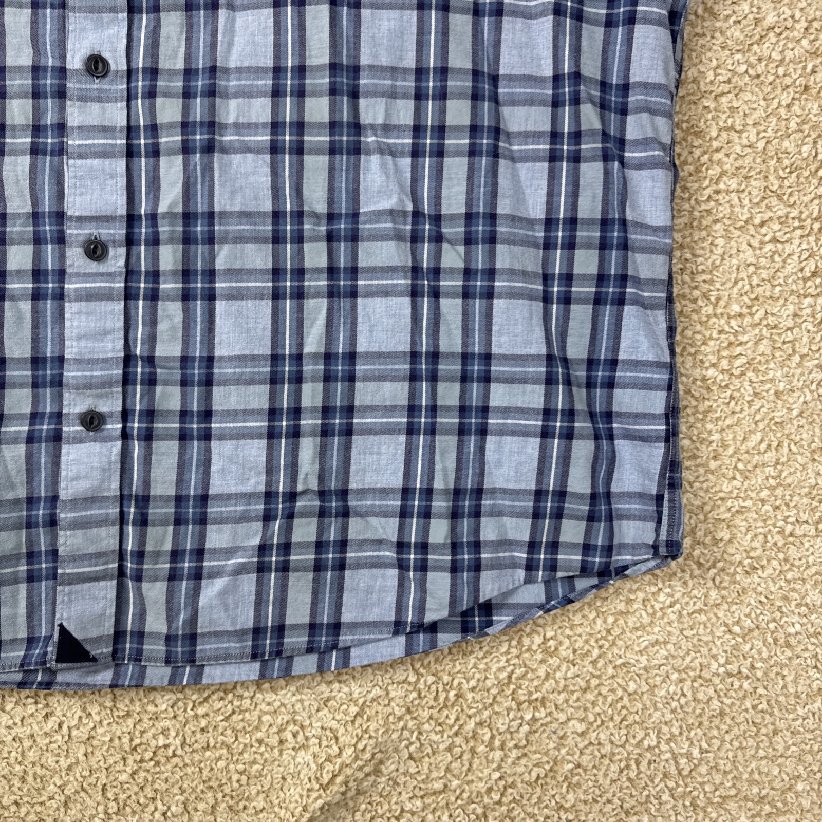 UNTUCKit Men’s XXXL Button Plaid Check Shirt Blue 3XL Short Sleeve