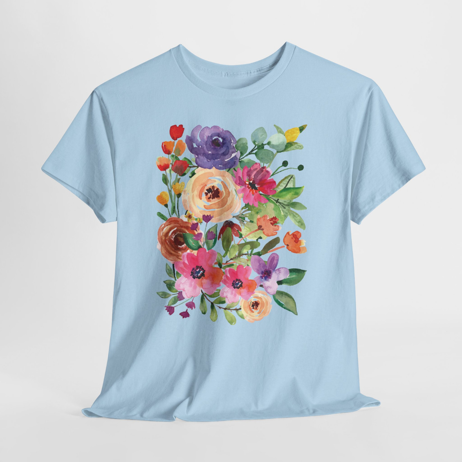Rose Floral Bouquet Beautiful Pink Graphic T Shirt Tee Top S-XL Plus 2X 3X 4X 5X