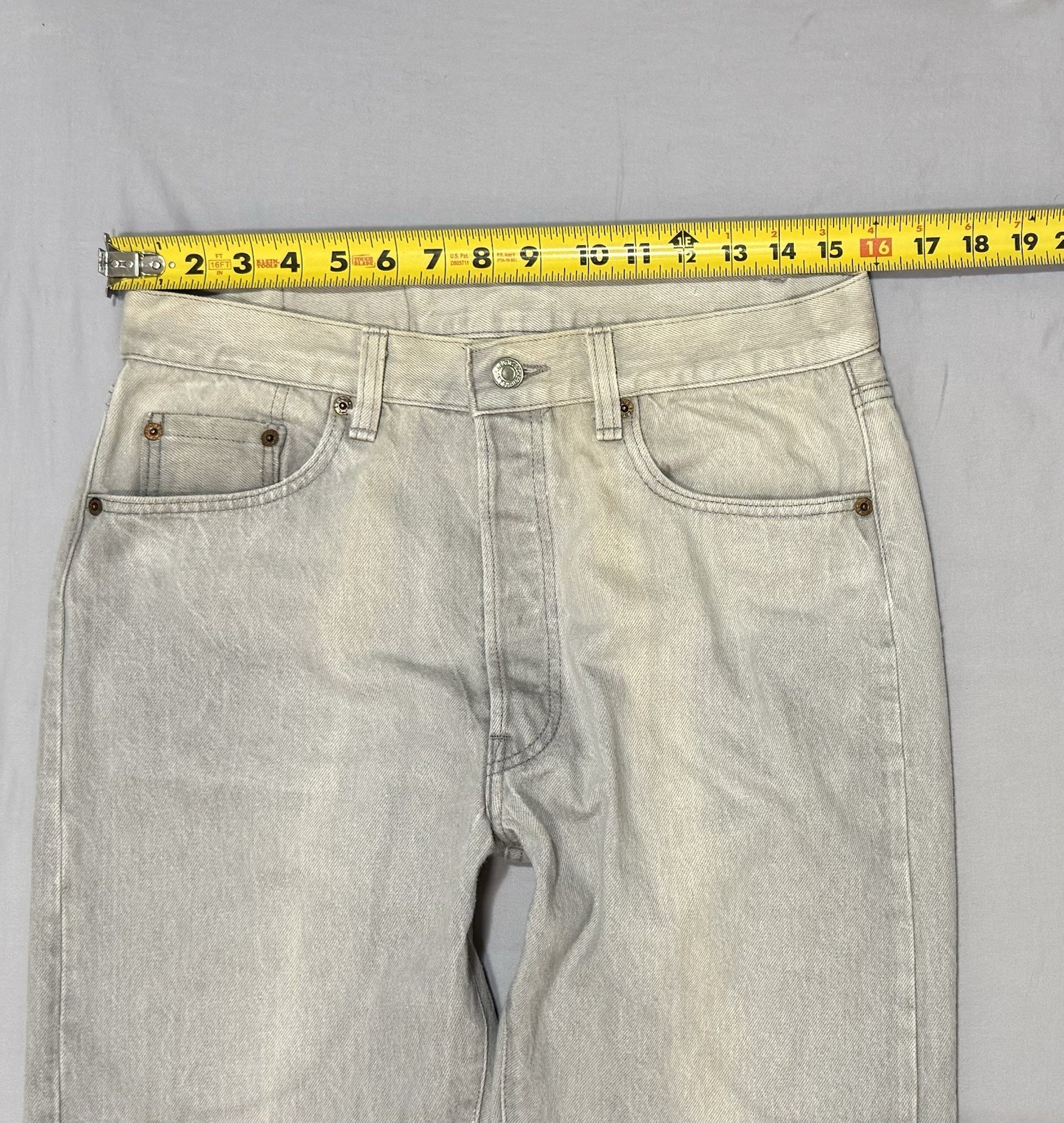 Levi’s 501 XX Mens Gray Light Wash Denim Straight Fit 32×30 Made in USA