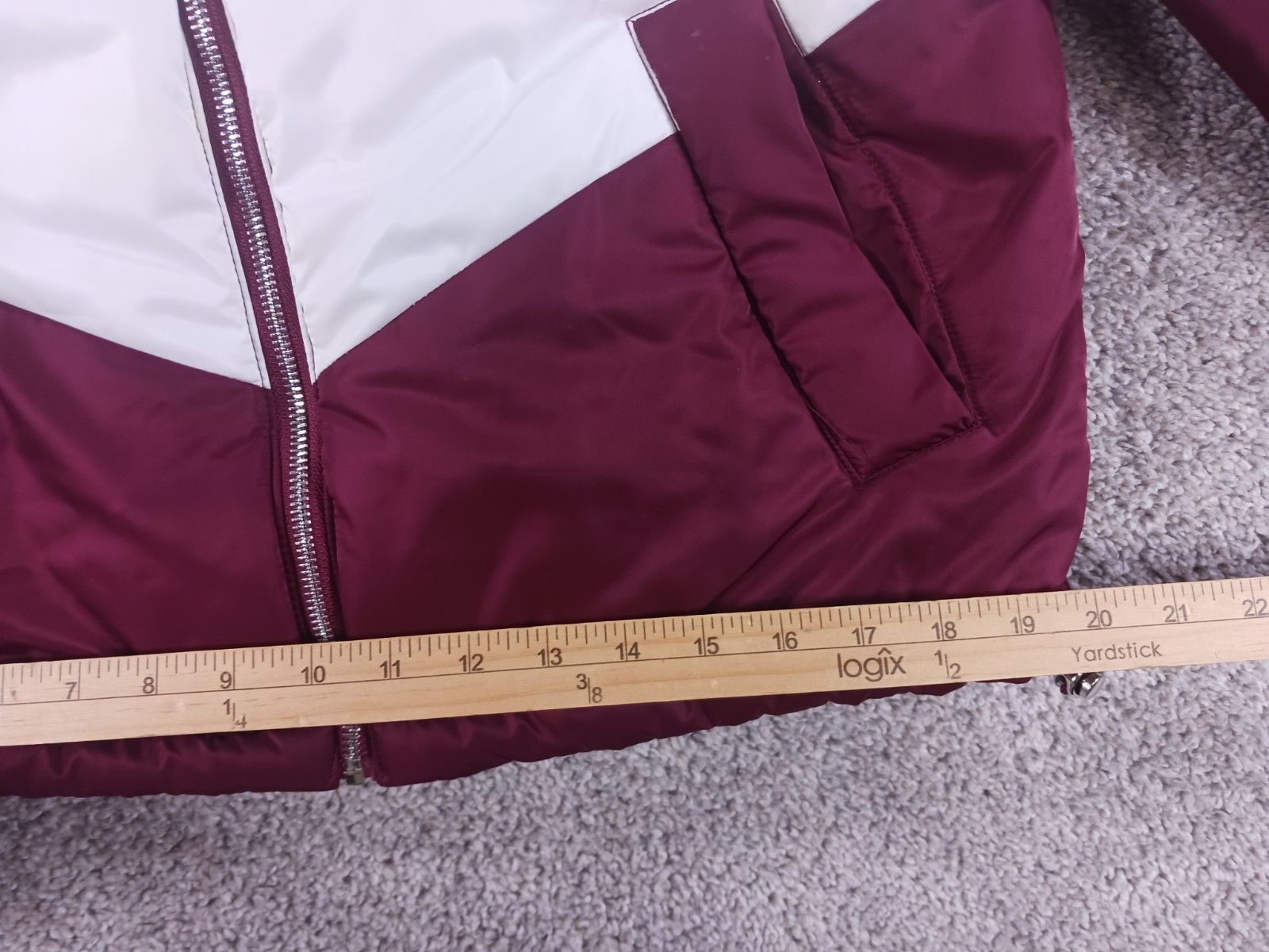 Ambiance Outerwear Small Womens Jacket Full Zip Maroon White Lined Filled