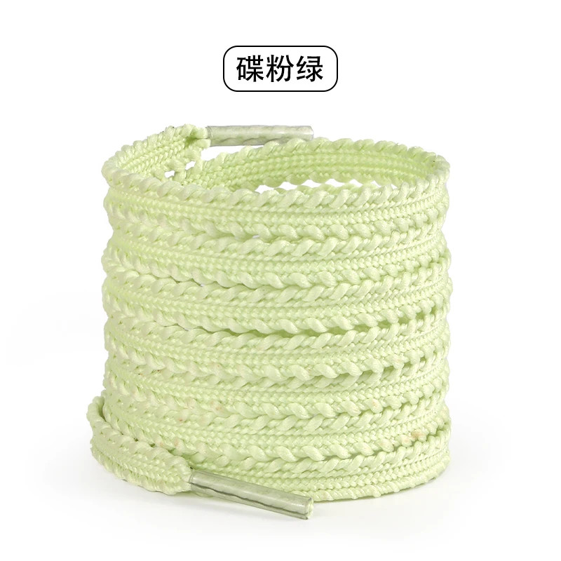 1 Pair Flat Wheat Ears Shoelaces, 0.7mm Solid Color Gear-shaped Braided Shoe Str