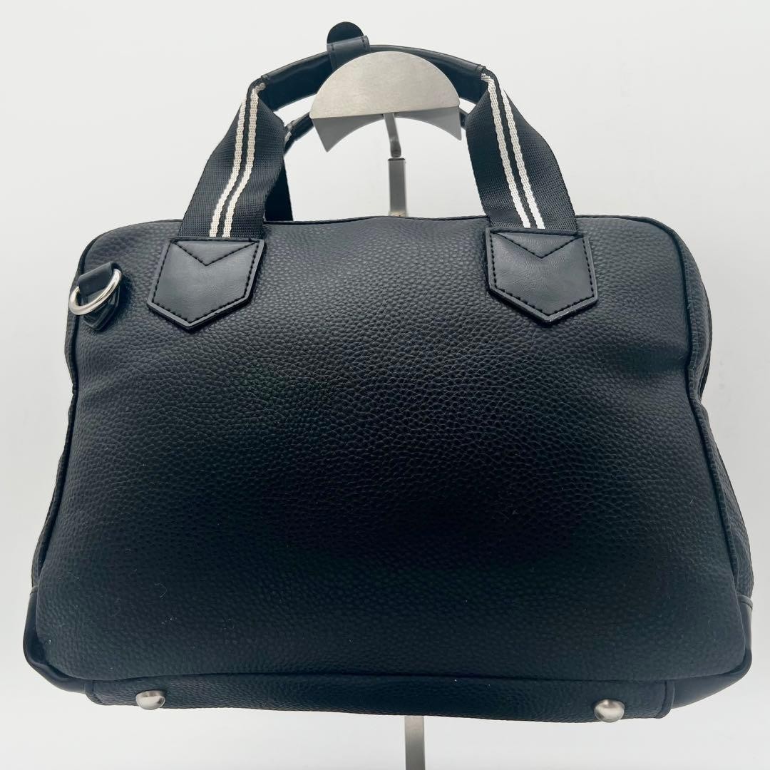 CASTELBAJAC Vintage 2Way Shoulder Handbag Yacht Logo Black Leather