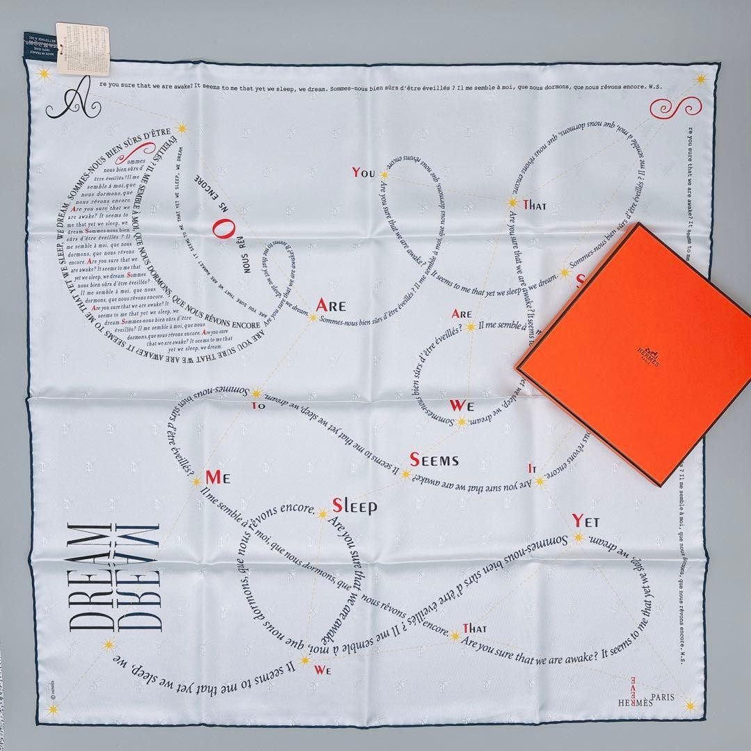 Hermes Tag Chasing Dreams Carré75 Jacquard White