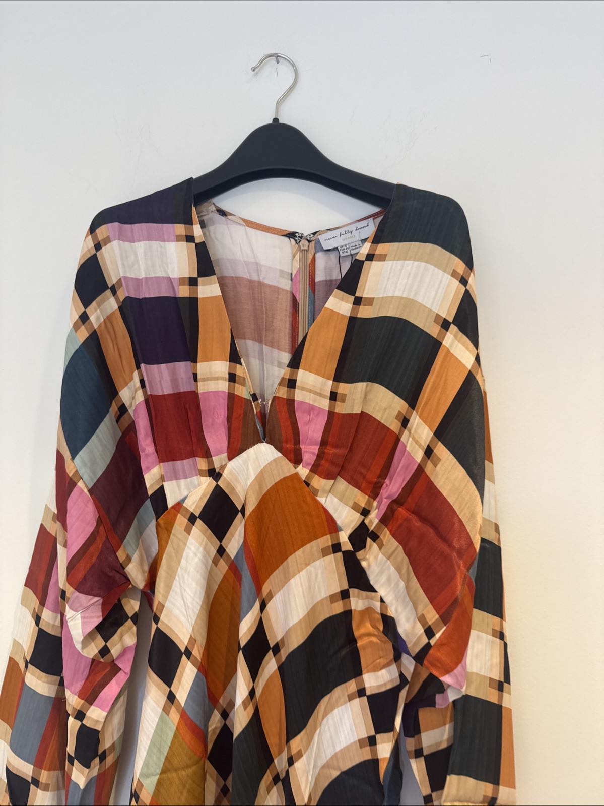 Never Fully Dressed Maxi Dress Size 8 Checked Pattern