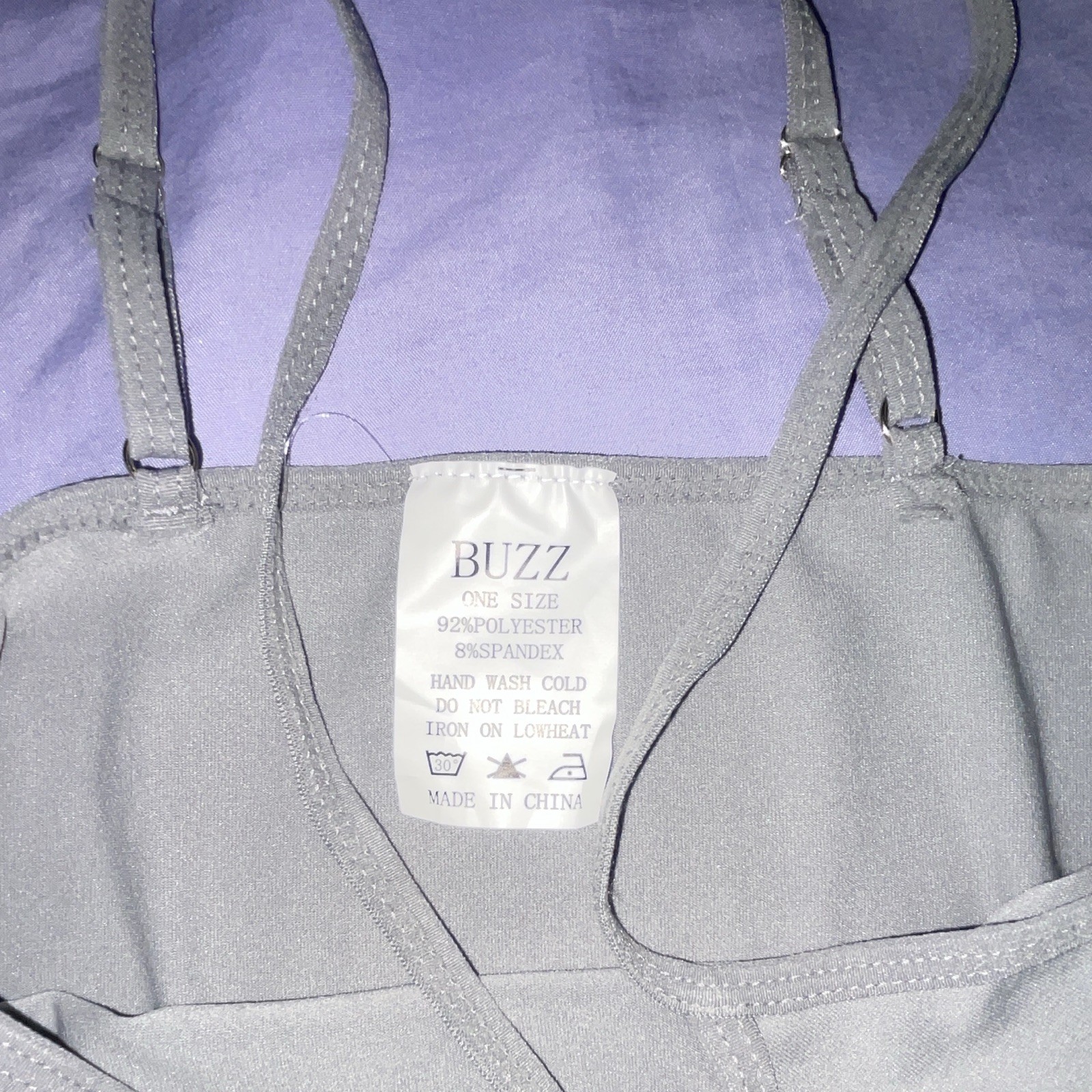 BUZZ Women’s Gray Solid Camisole One Size Polyester/Spandex Hand Wash Only