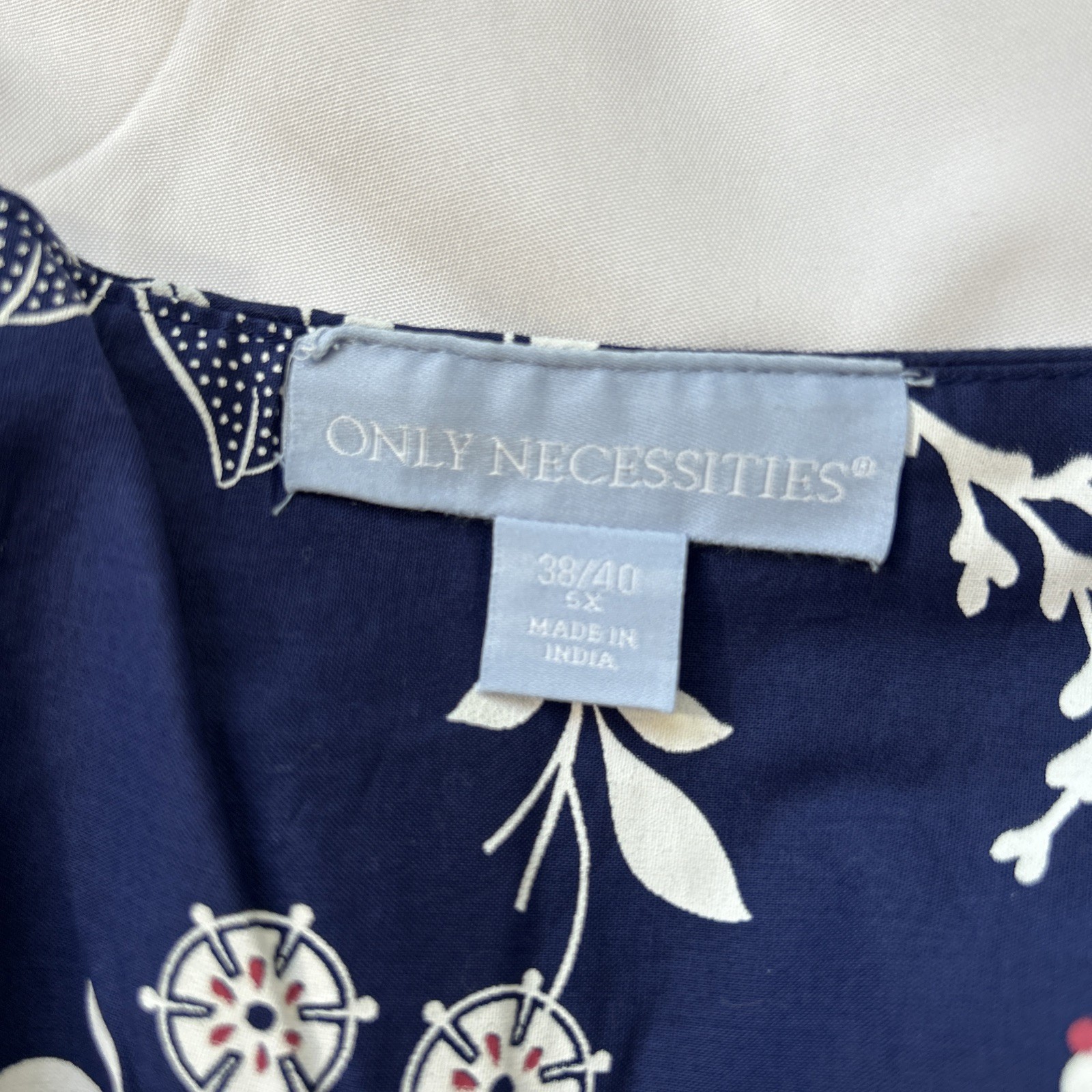 Only Necessities Sz 5x 38/40 Kaftan Gown House Dress Women’s Blue Floral Casual