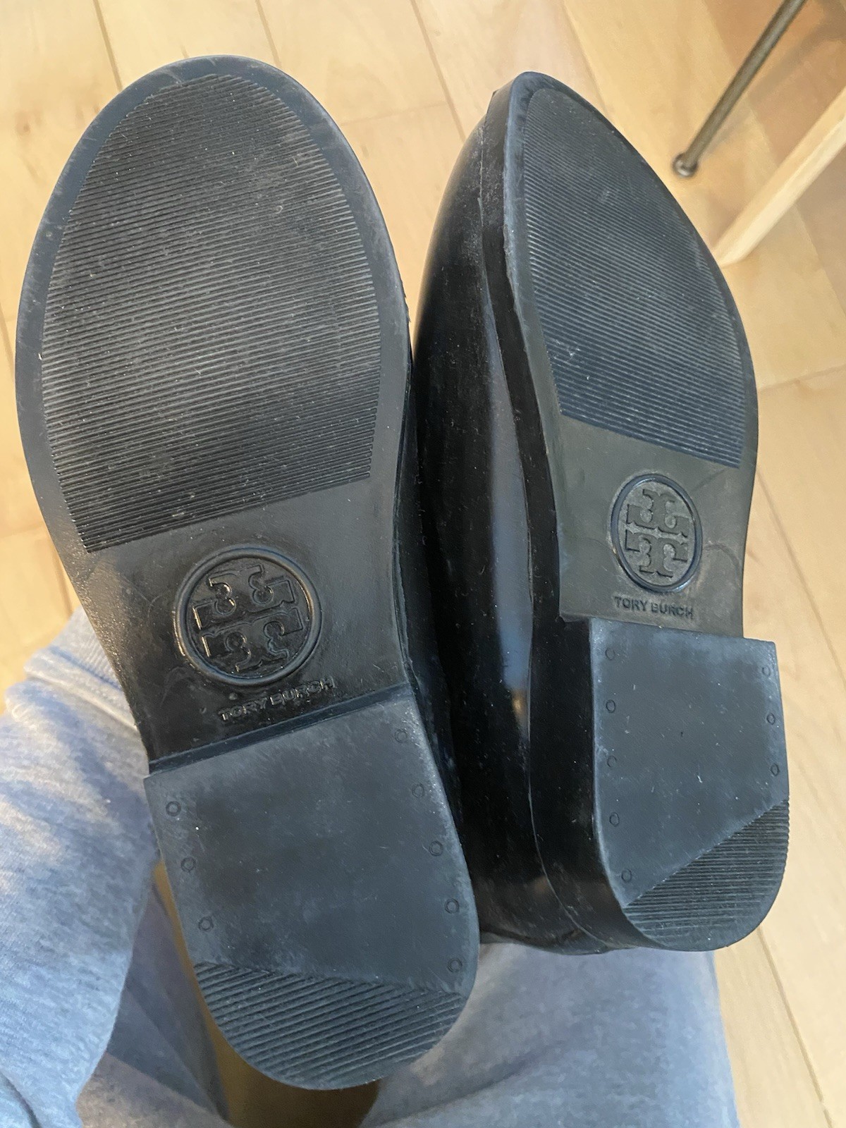 Tory Burch Diana Riding Rubber/Leather Tall Rain Boots, Size 6