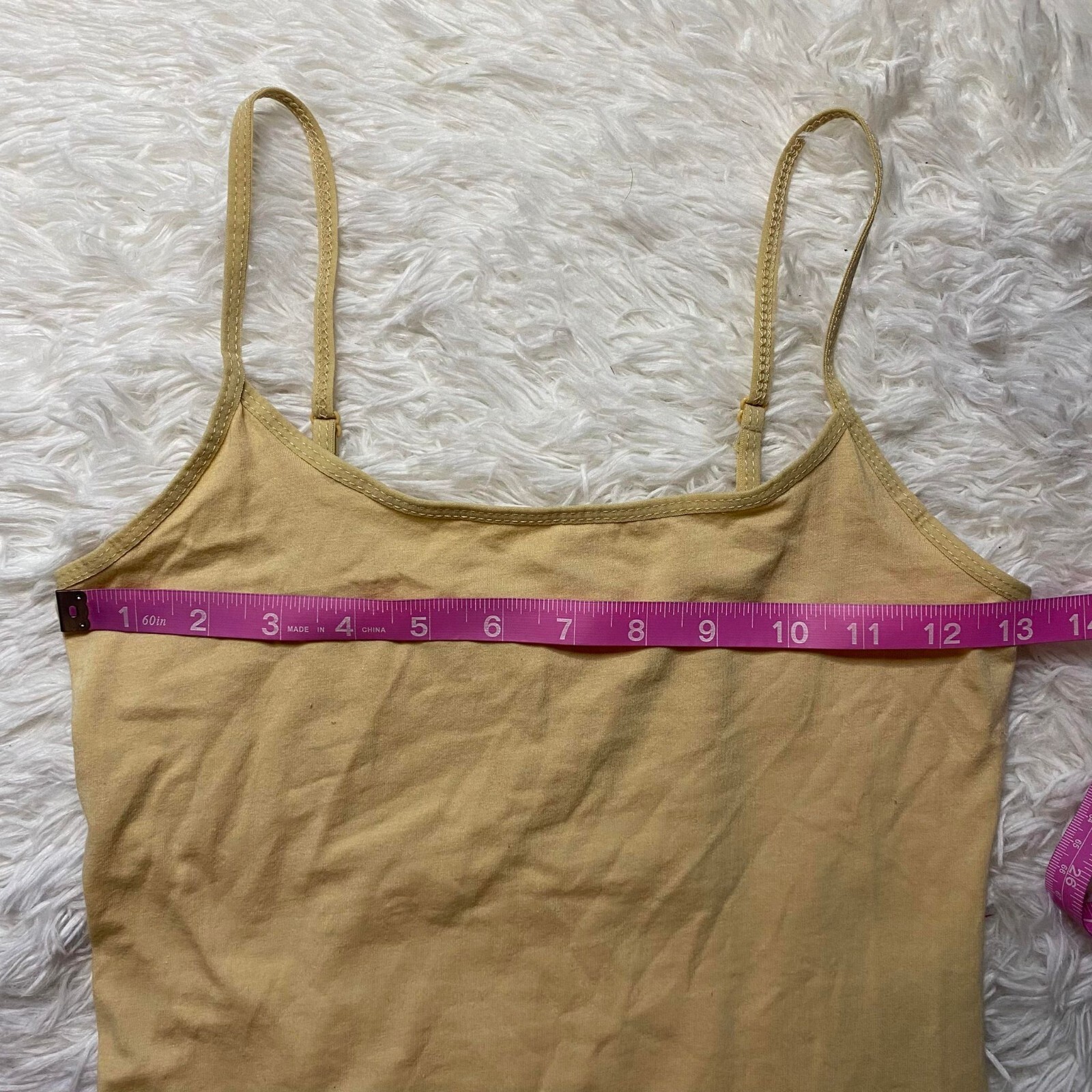 Active Basic Womens Cami Tank Top Spaghetti Strap, Nude, Size Small NEW