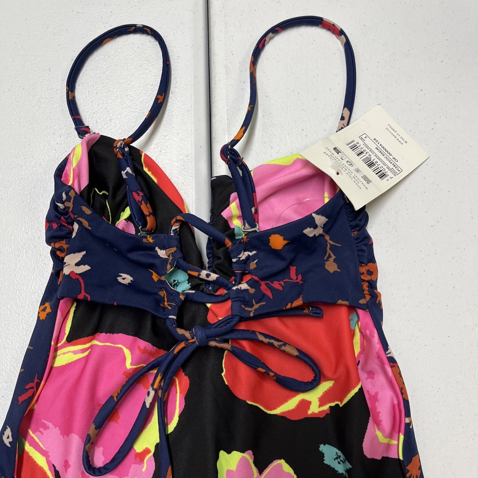 Maaji Swimsuit Floral Reversible One Piece Size S Strappy Back Beach Vacation