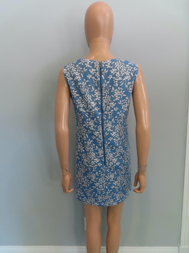 Alice+Olivia Blue Cornflower Floral Print Clyde A-Line Mini Dress Size US 12
