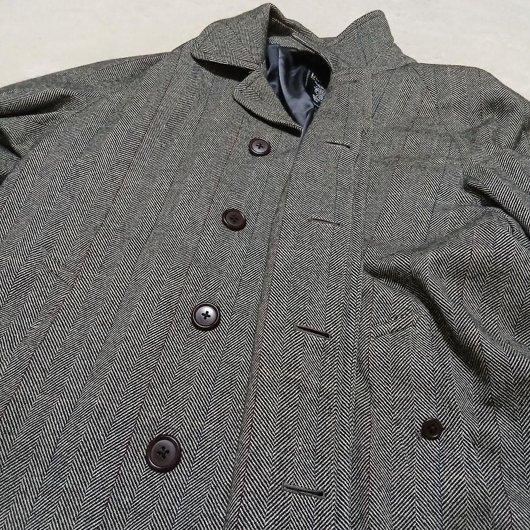 Burberrys Herringbone Wool Cashmere Sten Collar Coat