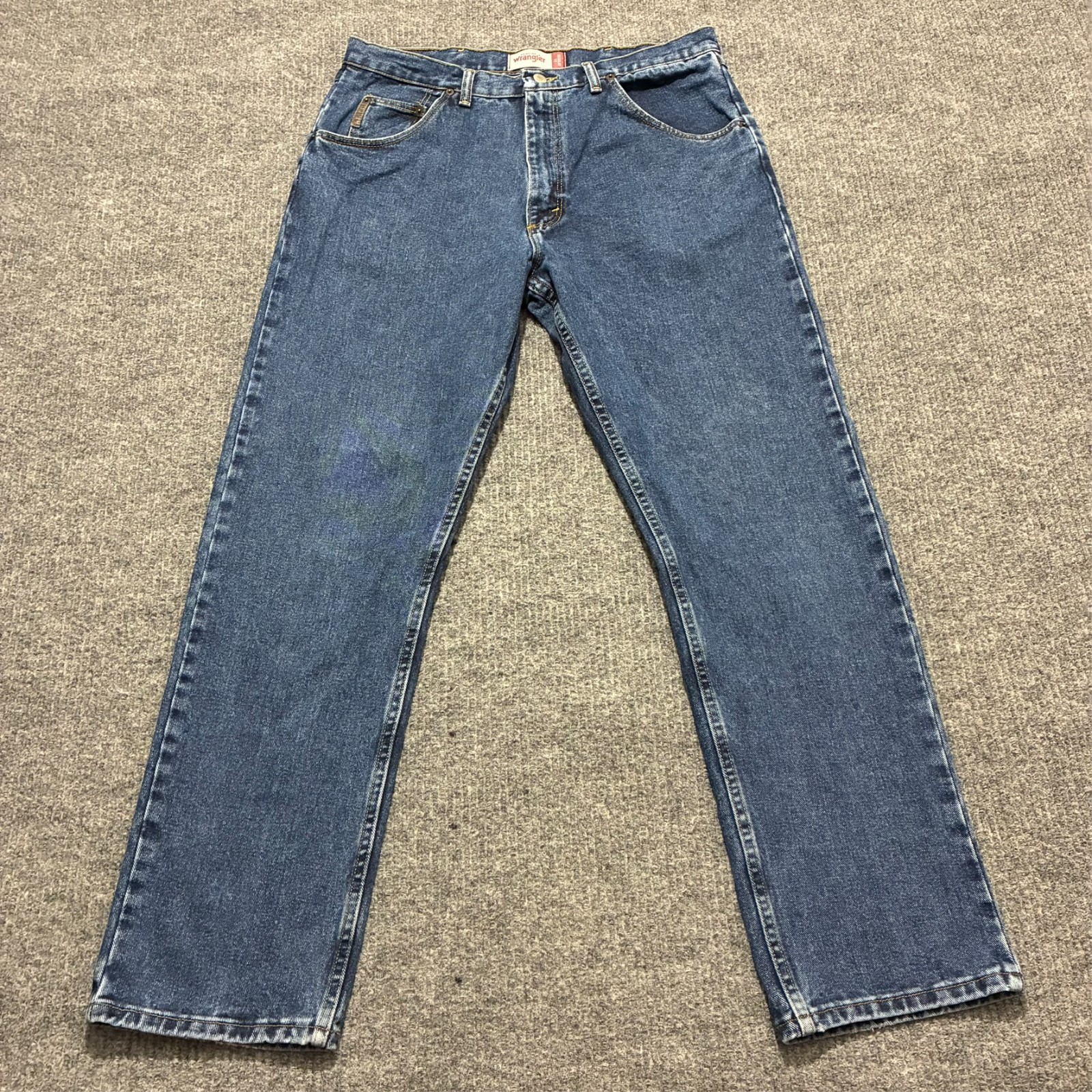 Genuine Wrangler Mens Jeans Size 36×32 Blue Denim Regular Fit Cotton Vintage