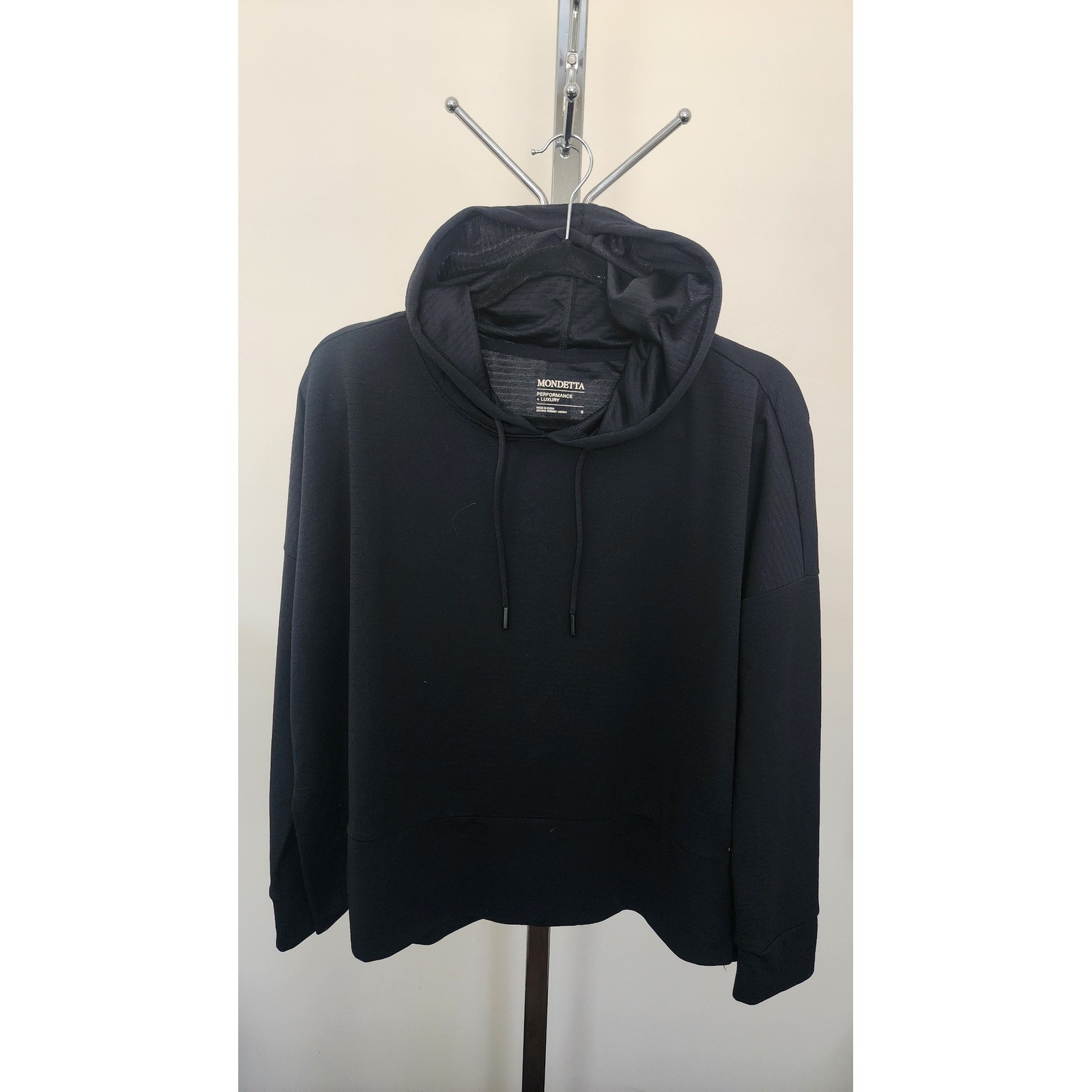 Mondetta Loose fit Womens Black Textured Hoodie Activewear Sweatshirt S