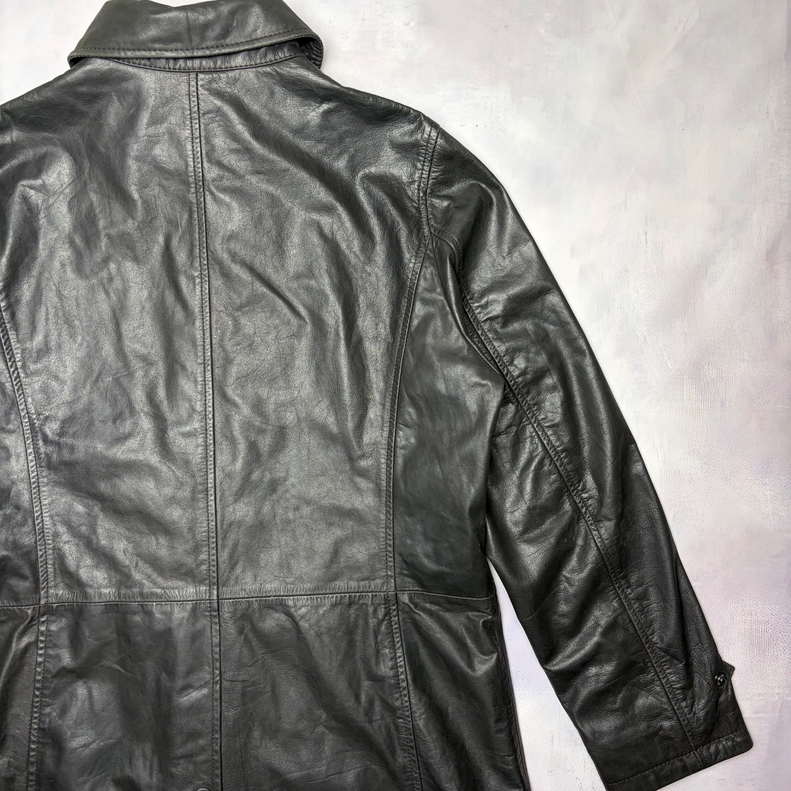 Barbour leather coat, size 42, good condition as shown in photos.