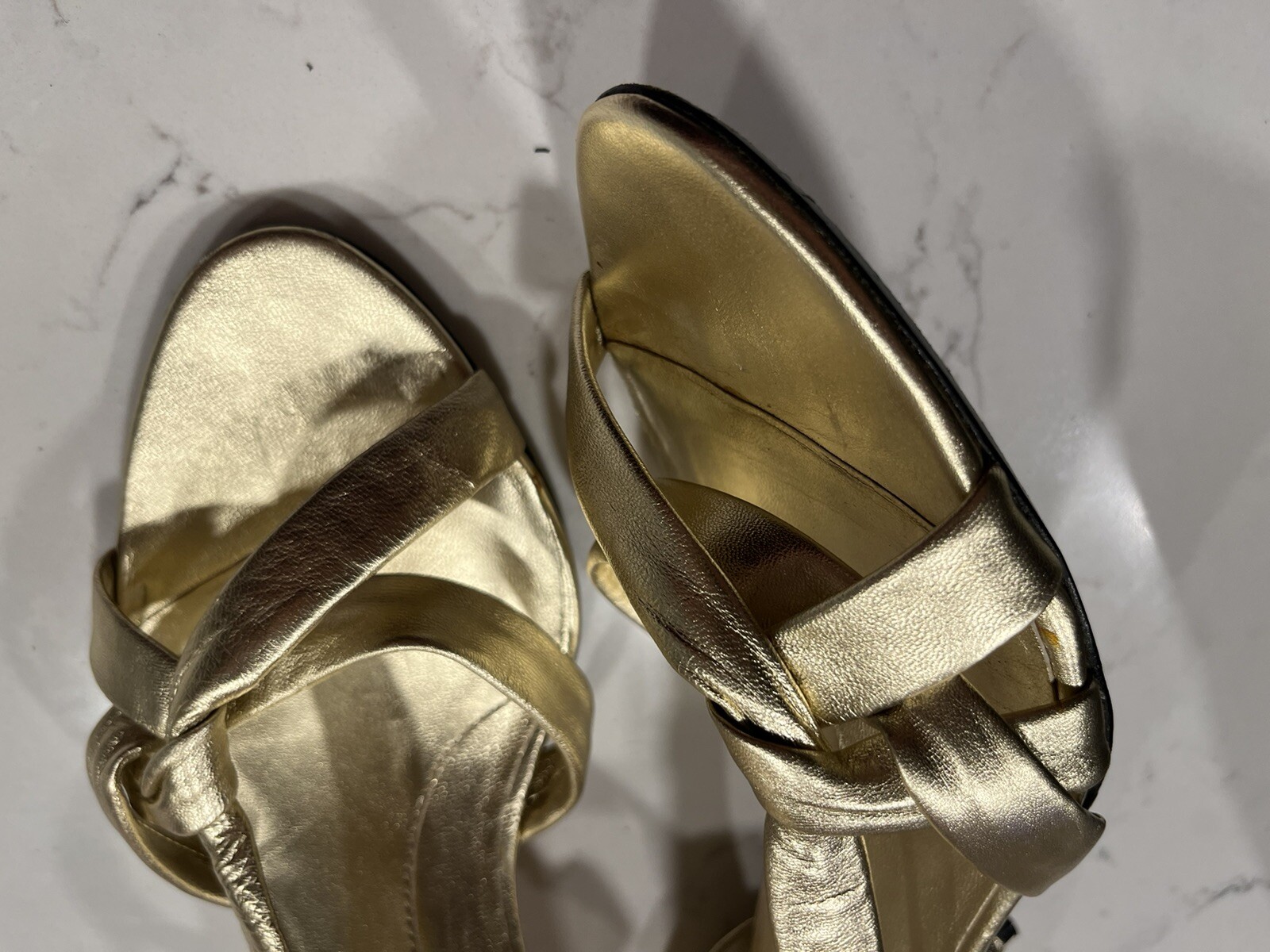 Jessica Bennett New Womens Gold Leather Sandal Size 9M