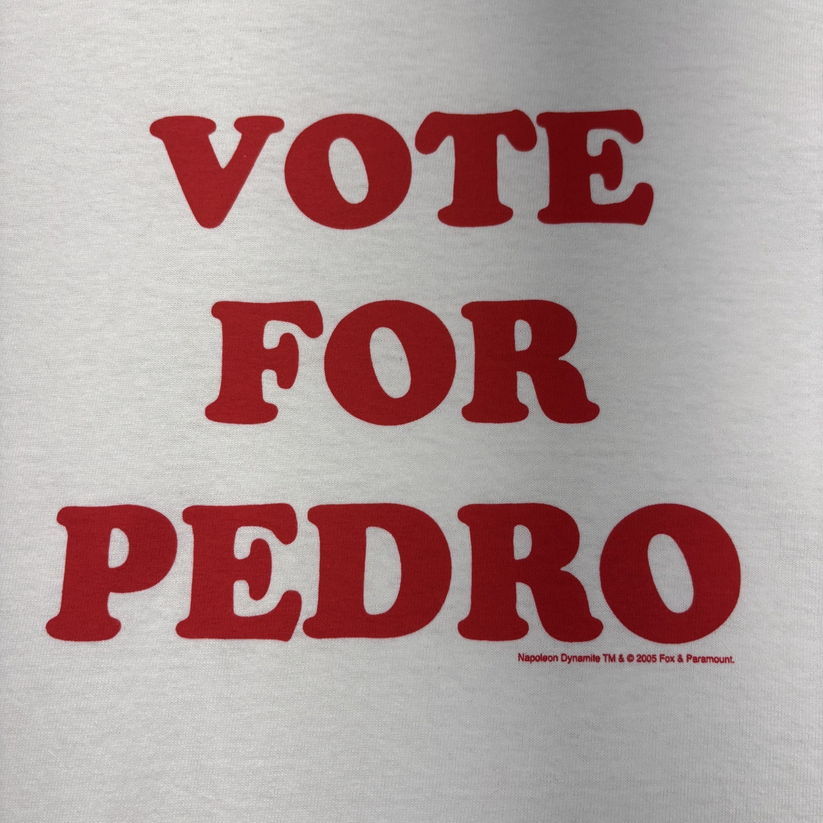 Vintage 2005 Vote for Pedro Napolean Dynamite Ringer T-Shirt Men’s Large White