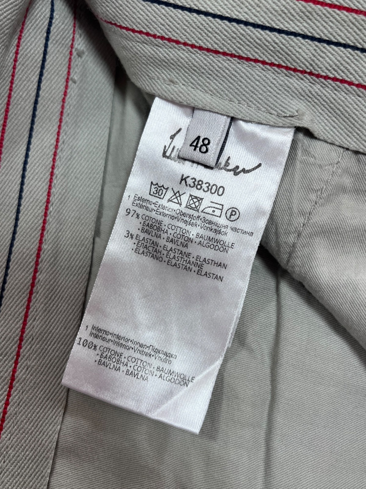 Luis Trenker Men’s Chino Pants Size 48 Gray Cotton Blend Casual Trousers Luxury