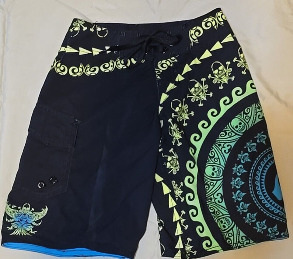 Quicksilver Kids Boys Swim Trunks Board Short S 23 Black Yellow Green Blue New