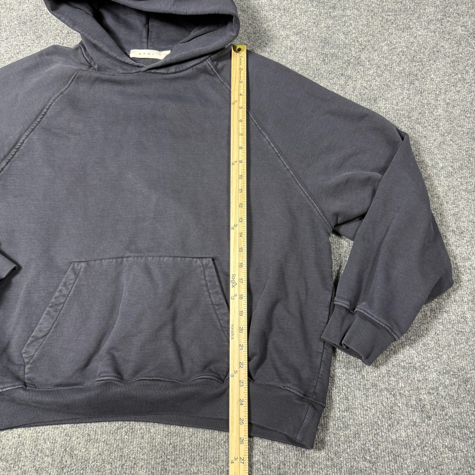 Mnml Hoodie Mens XL Gray Pullover Fleece Sweatshirt Kangaroo Pocket Relaxed Fit