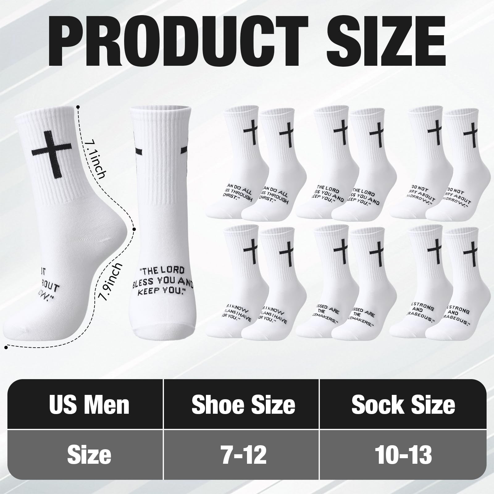 Christian Socks Cross Prayer For Men Birthday Gift Dad Husband Grandpa