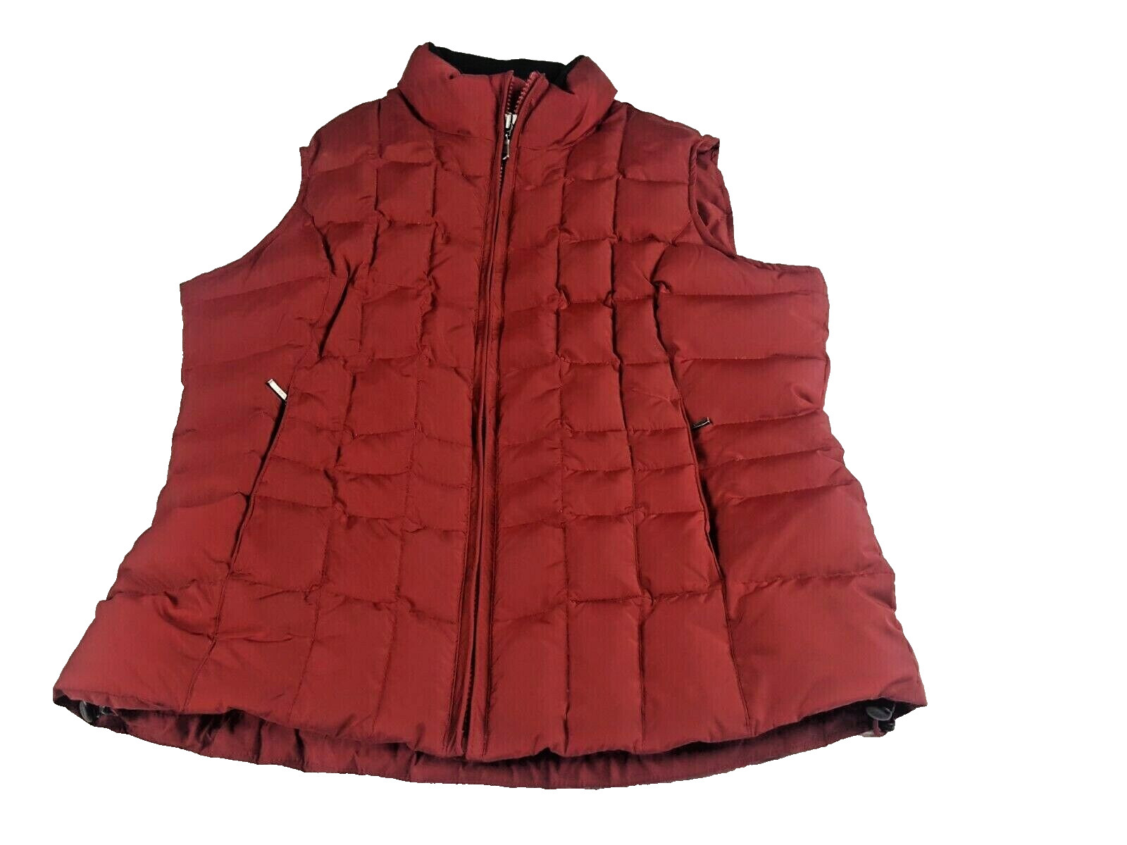 Eddie Bauer Premium Goose Down Puffer Vest Men’s Small Burgundy Full Zip