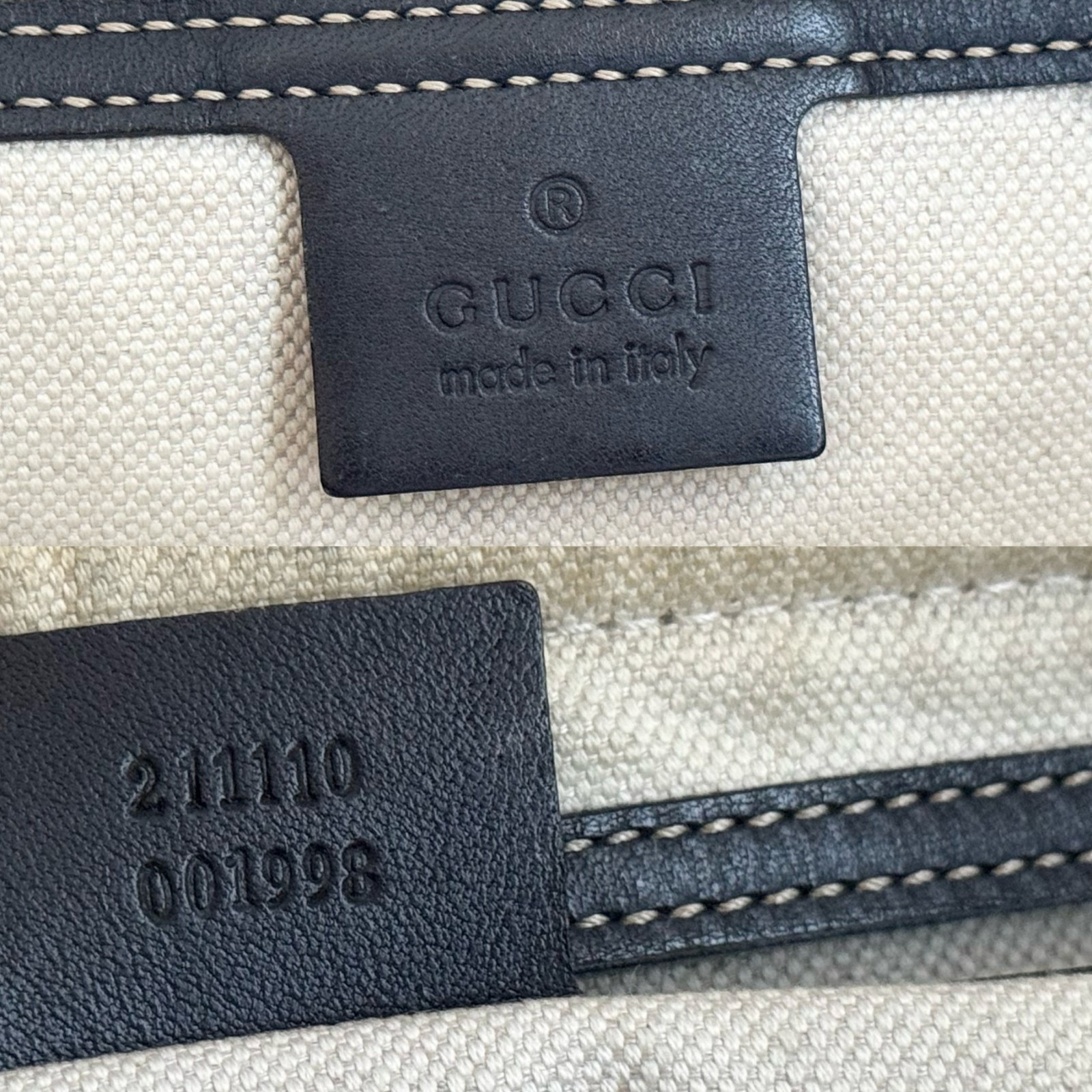 GUCCI GG Supreme 211110 Body Bag Beige Navy Leather Waist Belt Pouch Men’s Italy