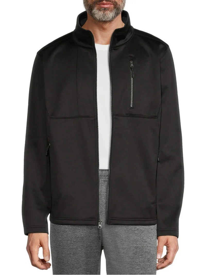 ⚡️Swiss Tech Big Men’s Softshell Jacket With Peak Technology (3XL 54-56) – Black