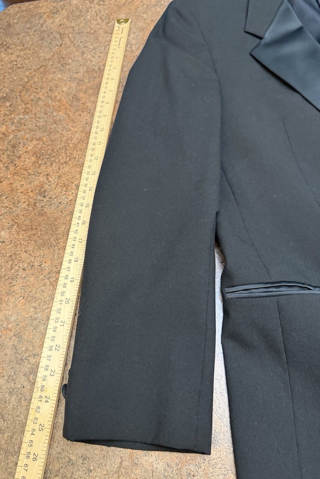 Vintage Yves Saint Laurent Formalwear Wool Tuxedo Jacket Mens 44R Black USA NICE
