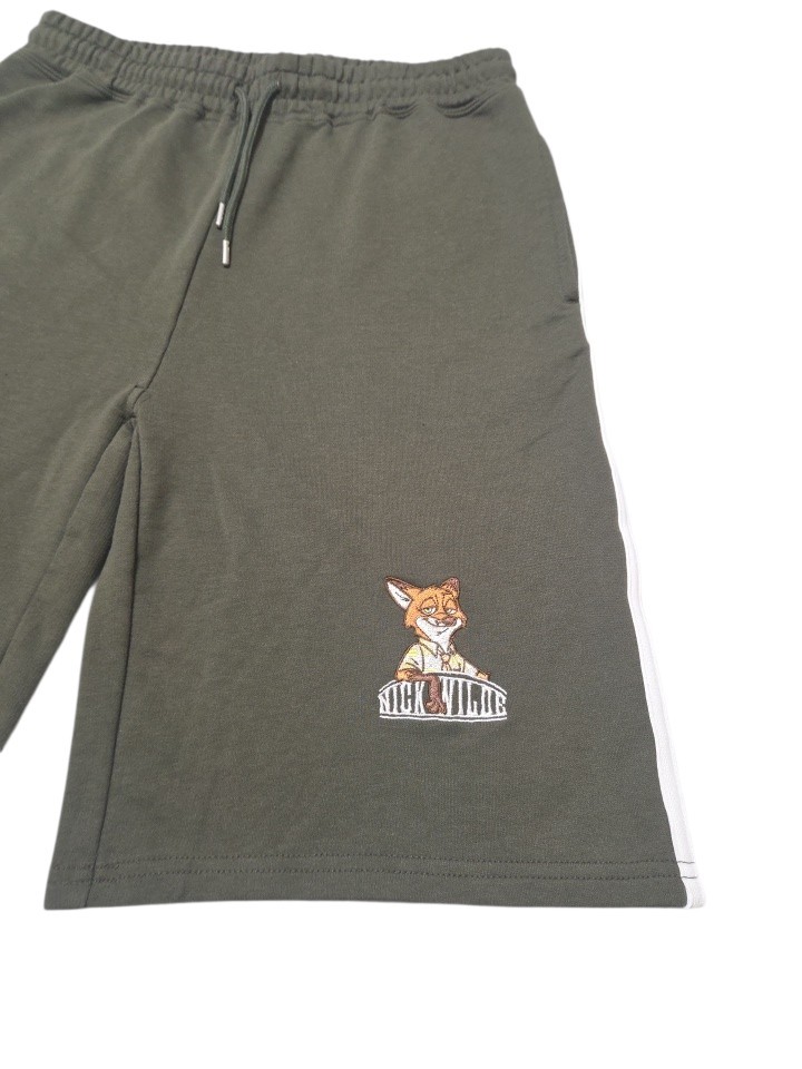 RARE Disney Japan Zootopia Nick Wilde Sweat Shorts Elastic Waist S Green A9.1