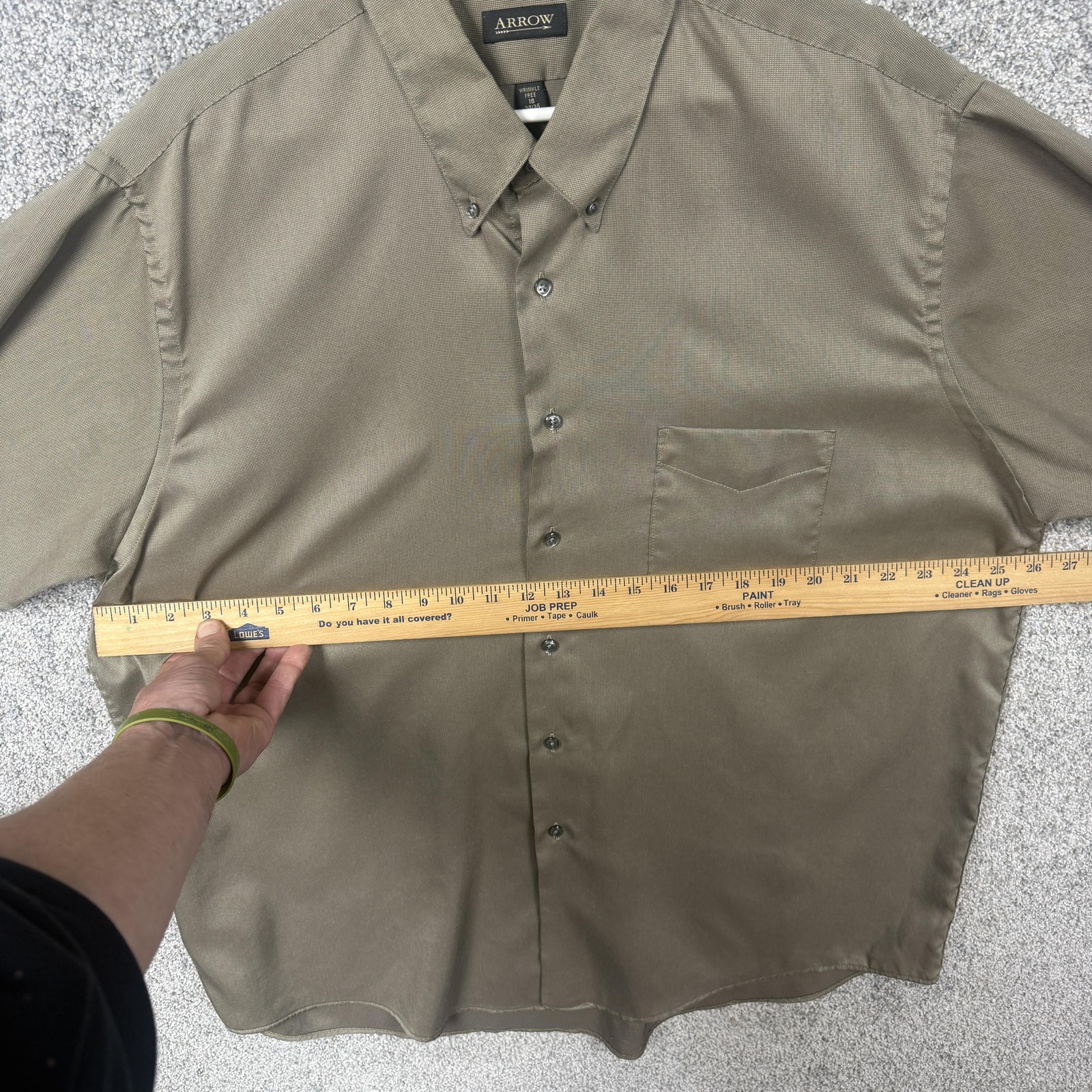 Arrow Dress Shirt XXL 18 34/35 Country Gentleman Earth Tone Old Money Corpcore